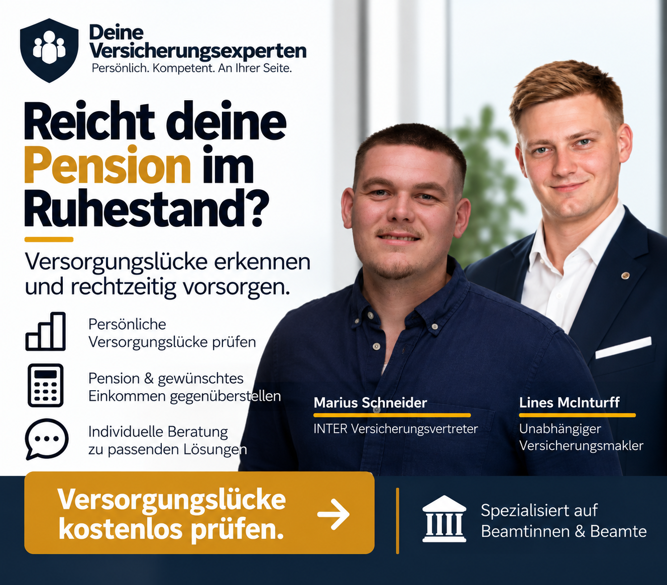 Reicht deine Pension im Ruhestand?